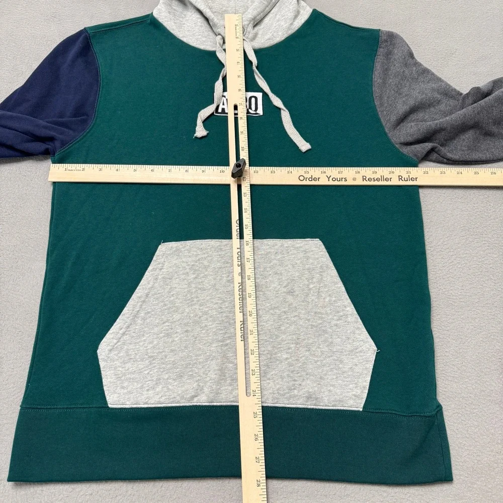 Aeropostale Hoodie Mens Medium Green Colorblock Cotton Fleece Pullover NWT